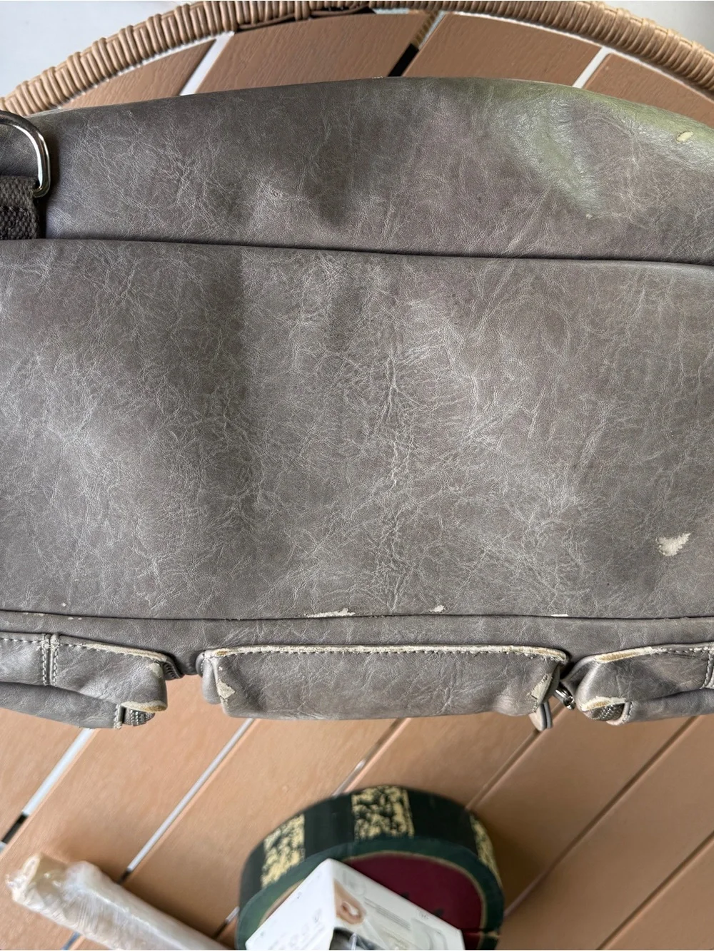 House of Flynn Leather-Style large Camera Bag - Gray
